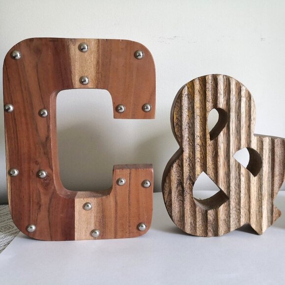 Artsy Solid Wood C & C Alphabet Letter Studded/Textured - Picture 2 of 4